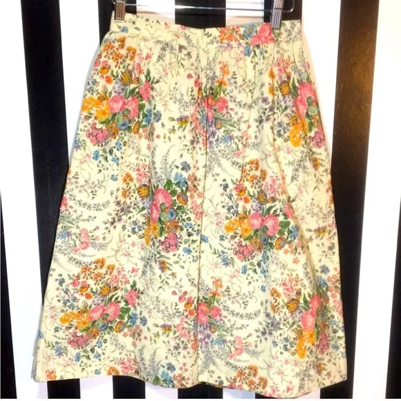 Vintage floral midi a line skirt - Picture 8 of 16